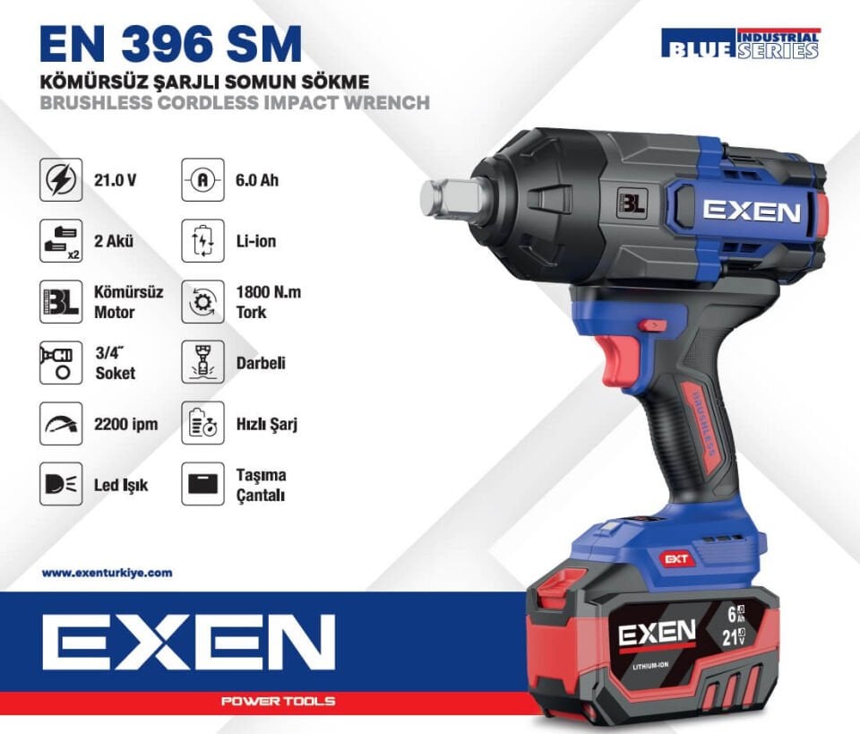 EXEN EN396 SM Şarjlı Darbeli Somun Sökme