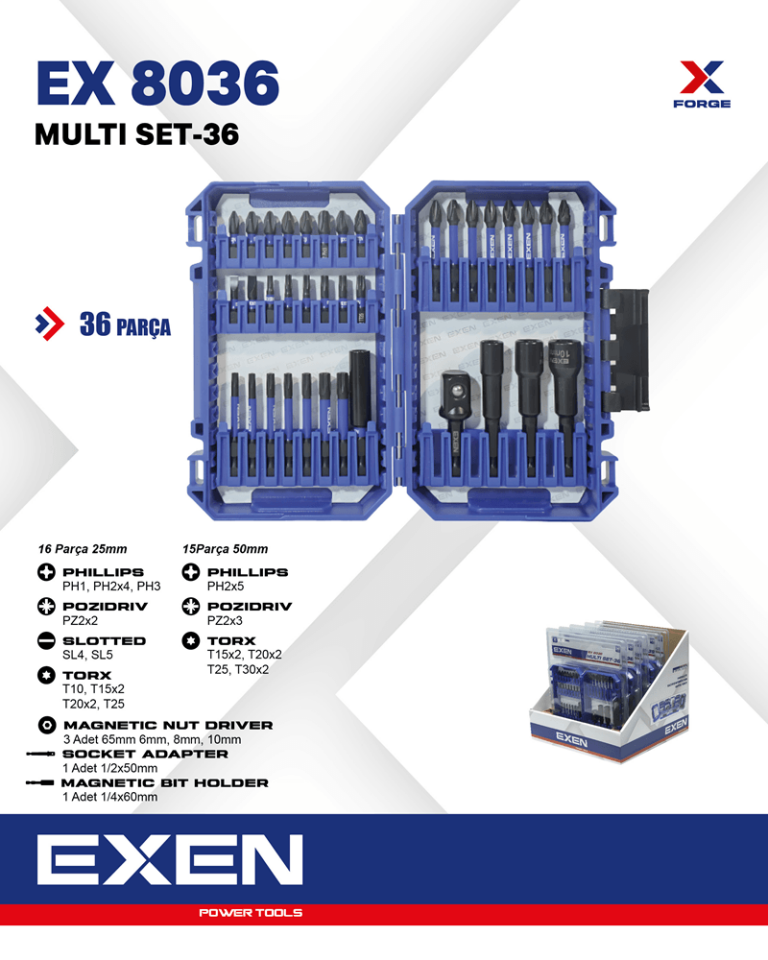 EXEN EX 8036 MULTI SET-36 Vidalama Uç Seti